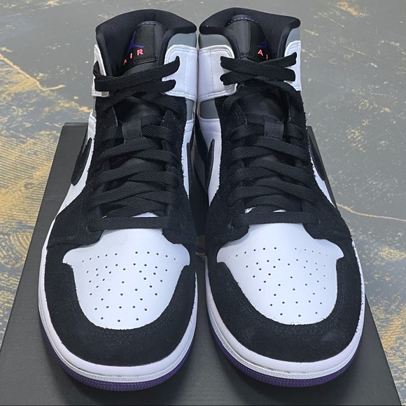 Nike Air Jordan 1 Mid SE Court Black Toe 852542-105 10 Purple - Picture 3 of 10